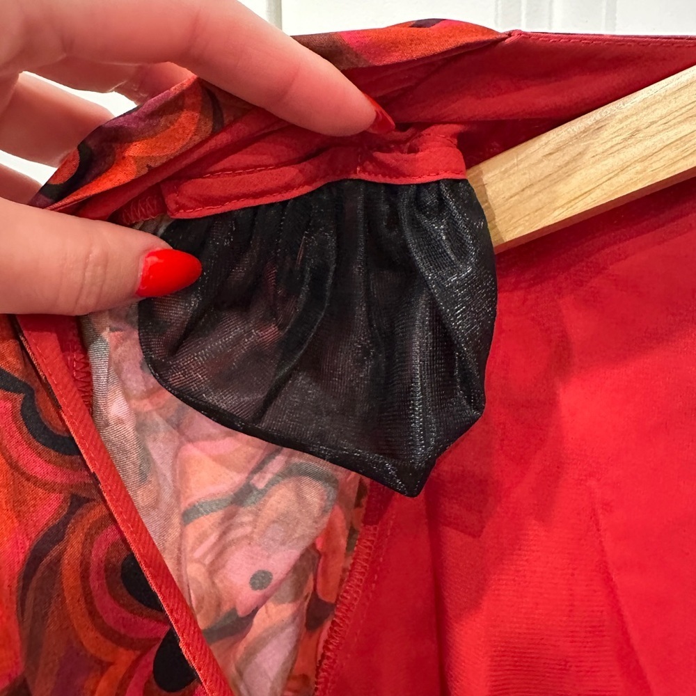 NWT For Love And Lemons Davina Tie Front Blouse - Picture 8 of 12